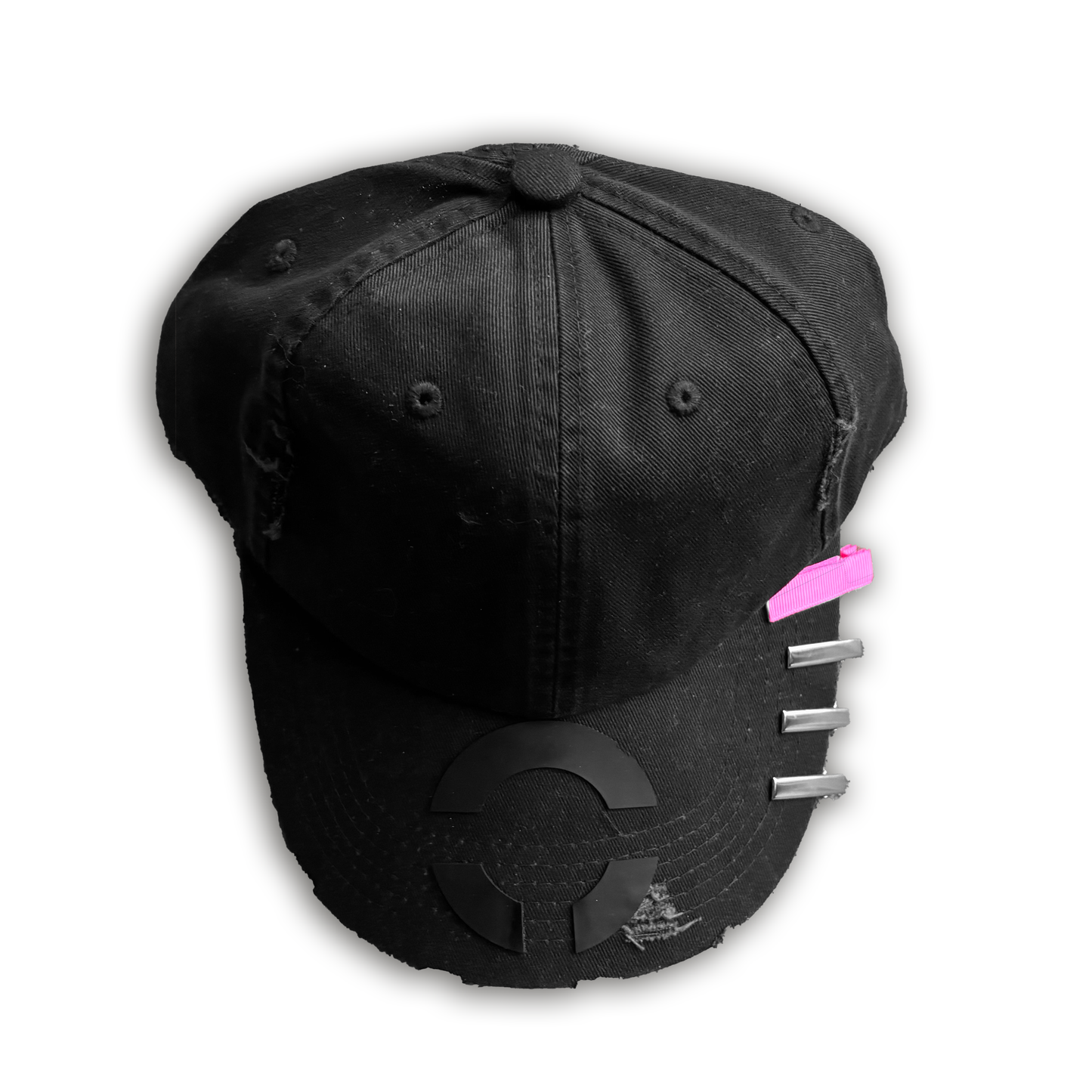 3D LOGO DISTRESSED CAP - BLACK