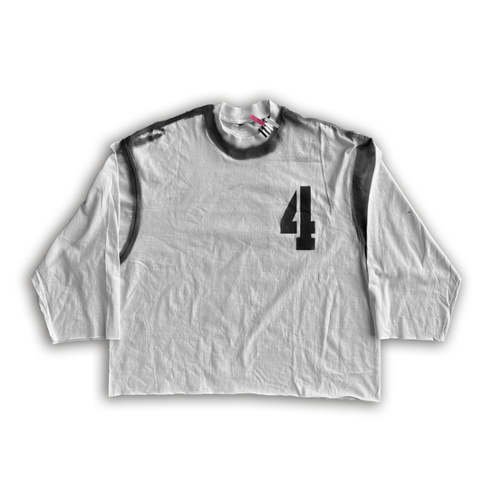 4 SPRAYED LONG SLEEVE - WHITE