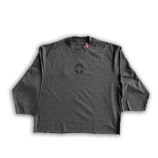 STENCIL LOGO LONG SLEEVE - WASHED BLACK